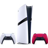 Игровая приставка Sony PlayStation 5 Pro (2 геймпада, белый/космический красный)