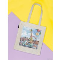 Сумка шоппер JoyArty Путешествие жирафа ткань под лен bsh_227500