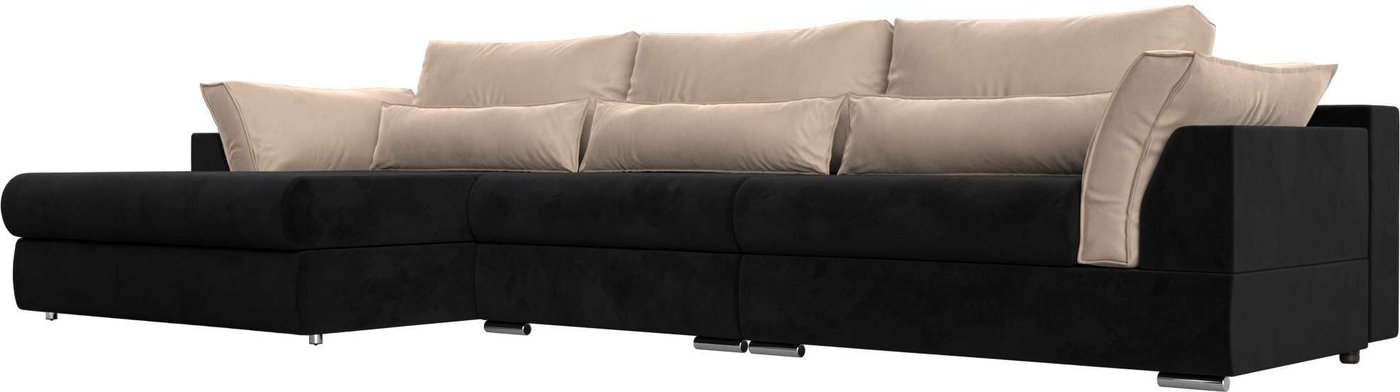 

Угловой диван Mebelico Пекин Long 116130L (левый, велюр, черный)
