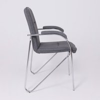 Офисный стул AksHome Samba AKS-1 (Leto 68 темно-серая ткань, мягкие подлокотники)