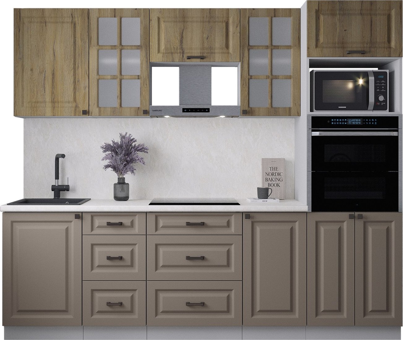 

Готовая кухня Интерлиния Мила Деко 2.5 (луна/дуб вотан/опал светлый)