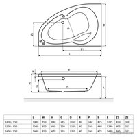 Ванна Excellent Newa Plus 150х95 L