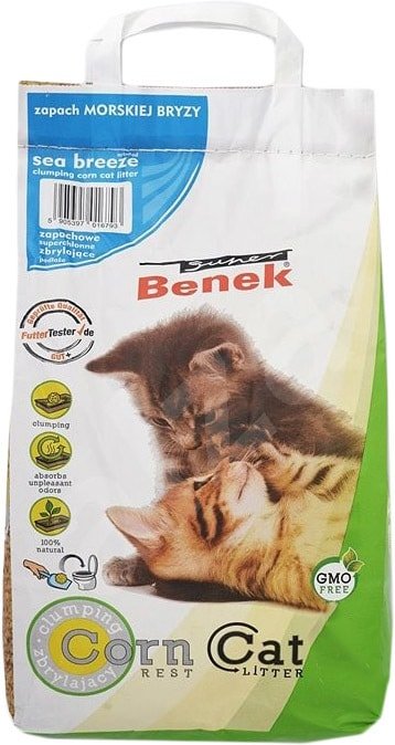 

Наполнитель для туалета Super Benek Corn Cat Морской бриз 14 л