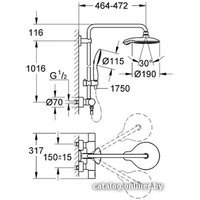 Душевая система  Grohe Power&Soul System 190 (27909 000)