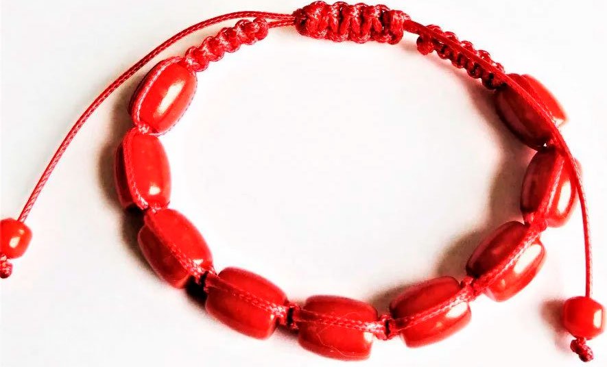 

Браслет Handmade ИП Егорова Красная Нить с Красным Кораллом, 9*8*10мм+2*4*6мм