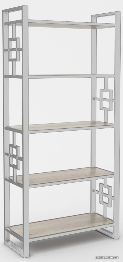 Стеллаж Hype Mebel Квадро 80x200 (белый/древесина белая)