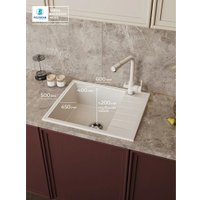 Кухонная мойка Polygran Deka 600 (белый хлопок)