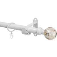 Карниз для штор Sundays Home Волна Шар Перламутр 25мм однорядный (белый глянец, 2.4м)