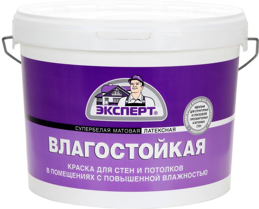 

Краска Эксперт Влагостойкая Внутренние работы 14 кг (супербелый)