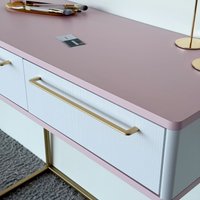 Туалетный столик без зеркала Shtabe Royal 5211 эко (зефир/золото/р.золото)