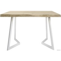 Кухонный стол Buro7 Уиллис 110 (с обзолом и сучками, дуб беленый/белый)