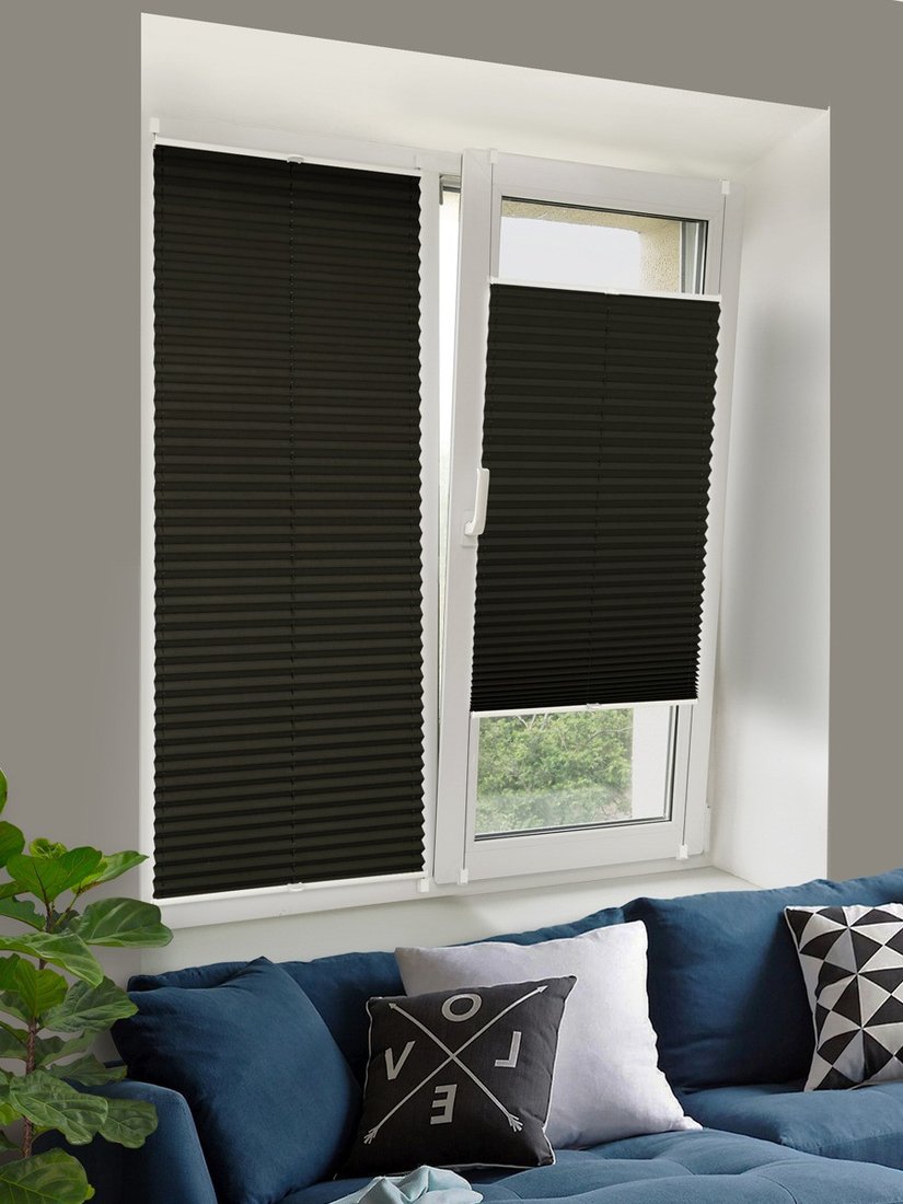Плиссе Delfa Crep BLO СПШ-36205 (48x160, черный)