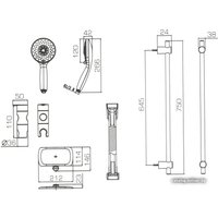 Душевой гарнитур  Bravat Waterfall SS154CP-5