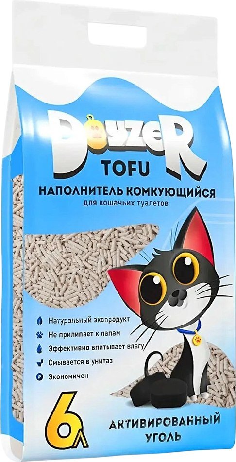 

Наполнитель для туалета Doyzer Tofu активированный уголь 6 л