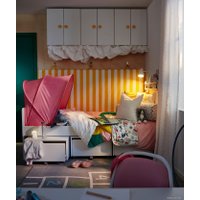 Кровать Ikea Слэкт 200x90 (белый) 493.861.14