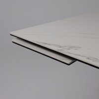 Кухонный стол Аврора Монако New 1600/2240x900 (камень белый Greys White/черный матовый)