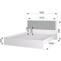 Кровать Аквилон Акцент №16М 160x200 (белое сияние/конфетти сильвер)