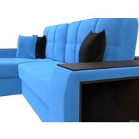 Угловой диван Лига диванов Брюссель левый 110649L (велюр голубой)