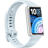 Фитнес-браслет Huawei Band 11 Pro (серебристый, с голубым силиконовым ремешком, международная версия)