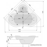 Ванна Poolspa Persja 140x140 Economy 2 PHSE310SO2C0000