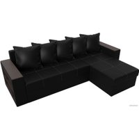 Угловой диван Лига диванов Дубай лайт правый 114201 (экокожа черный)