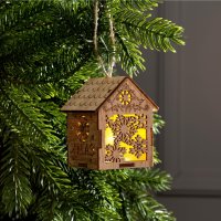 Елочная игрушка Luazon Lighting Домик со снежинками 6117284