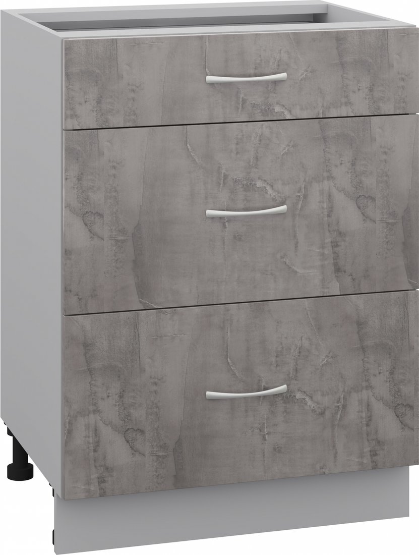 

Шкаф напольный Кортекс-мебель Корнелия Лира НШ60р3ш без столешницы (оникс)