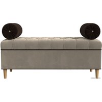 Банкетка Лига диванов Глория 29272 (микровельвет бежевый/коричневый/коричневый)