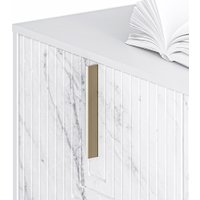 Тумба Involux Неаполь 212T101 (белый премиум/белый мрамор/золото)