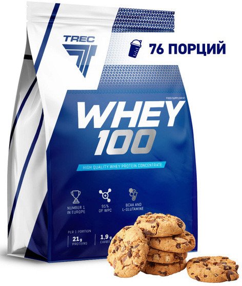 

Протеин сывороточный (концентрат) Trec Nutrition Whey 100 (печенье, 2270 г)