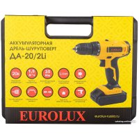 Дрель-шуруповерт Eurolux ДА-20/2Li 72/14/52 (с 2-мя АКБ, кейс)