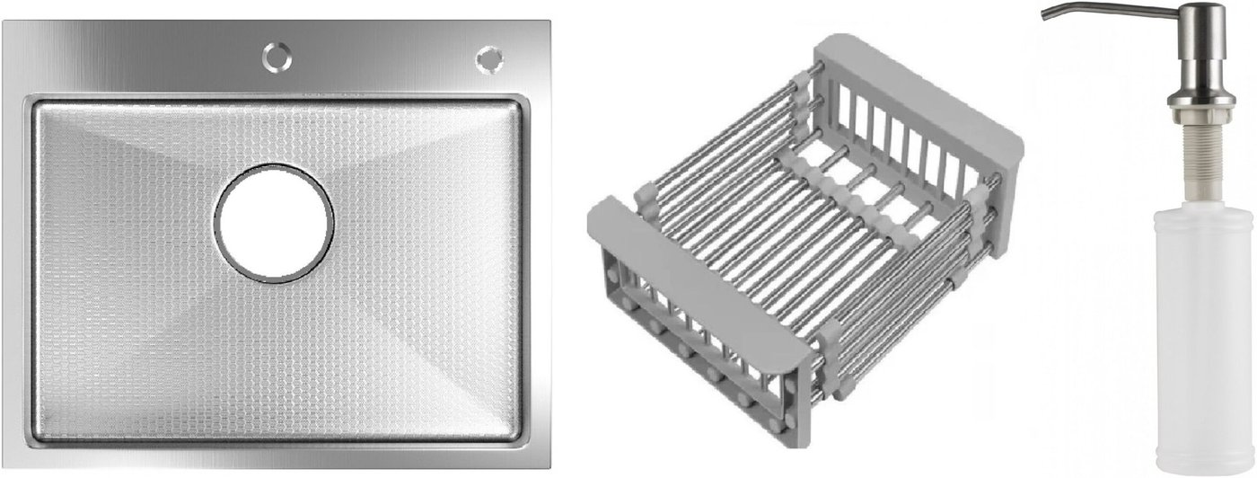 

Кухонная мойка Schtoff Best Decor Silver 6050 + коландер KR-1 GREY + дозатор SD-1 SILVER