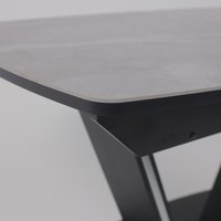 Кухонный стол Аврора Дрезден 1300-1615x800 (камень серый Greys grey/черный)