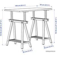 Стол Ikea Лагкаптен/Миттбакк 094.171.98 (белый)