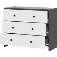 Комод Mio Tesoro Дольче 3 ящика (графит/белый)