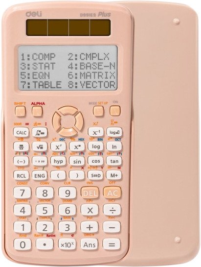 Инженерный калькулятор Deli D991ES (розовый)