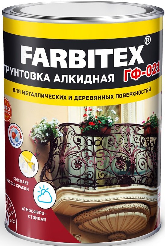 

Алкидная грунтовка Farbitex ГФ-021 1.8 кг (красно-коричневый)