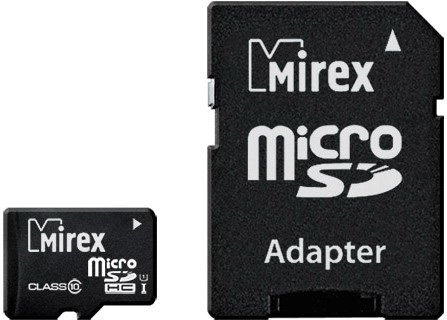 

Карта памяти Mirex microSDHC UHS-I (Class 10) 32GB + адаптер [13613-ADSUHS32]