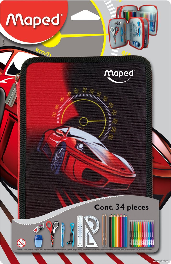 Пенал Maped Тачки 2 отделения 9674305