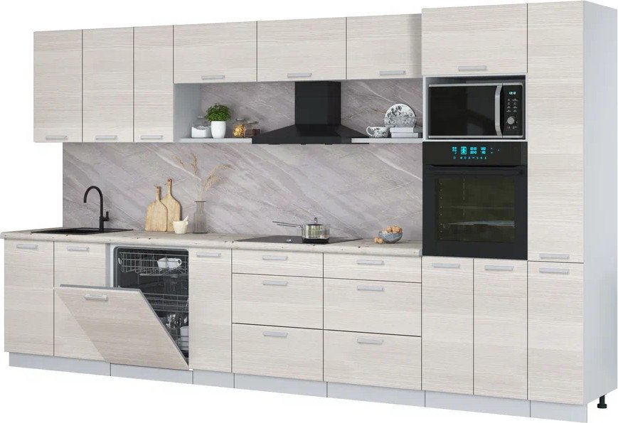 

Готовая кухня Интерлиния Мила Лайт 3.8-ПМ1 (вудлайн кремовый/вудлайн кремовый/бискайская сосна)