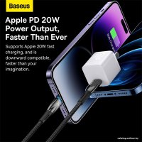 Кабель Baseus Glimmer Series USB Type-C - Lightning (2 м, черный)