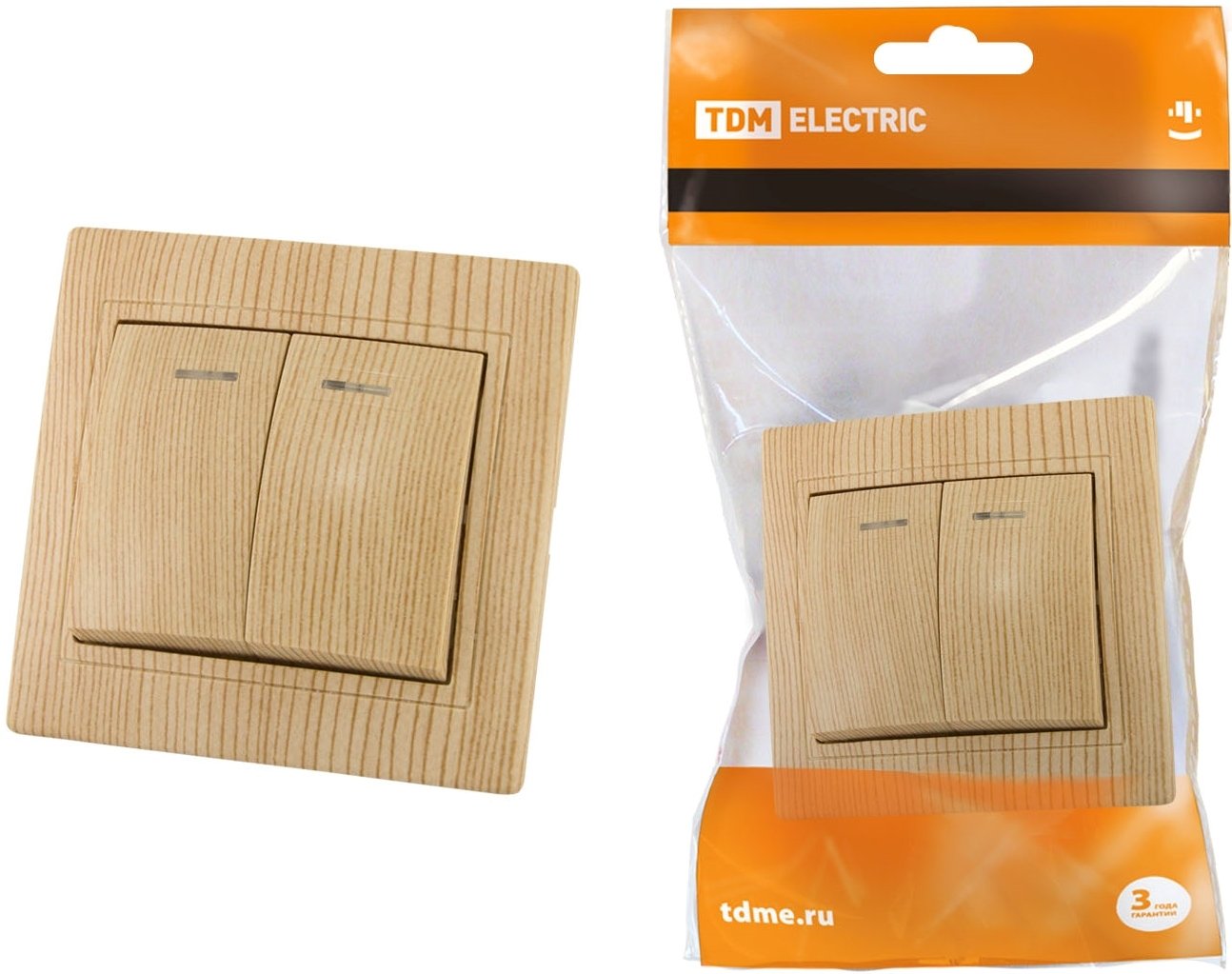 

Выключатель TDM Electric Таймыр SQ1814-0205 (сосна)
