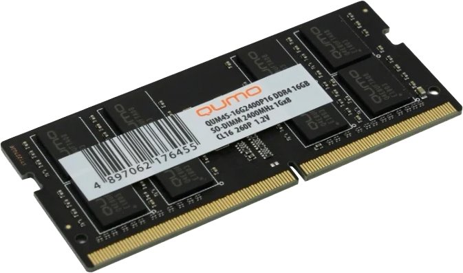 

Оперативная память QUMO 16GB DDR4 SODIMM PC4-19200 QUM4S-16G2400P16