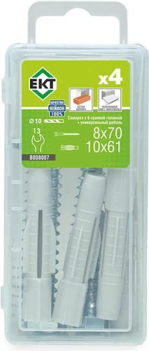 Дюбель универсальный ЕКТ B008007 (4 шт)