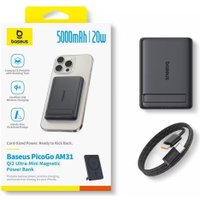 Внешний аккумулятор Baseus PicoGo AM31 Mini Magnetic Power Bank with Stand 20W 5000mAh (черный)
