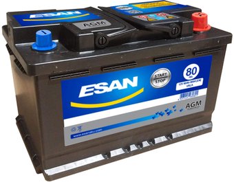 Автомобильный аккумулятор ESAN AGM 80 R+ (80 А·ч)