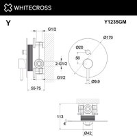 Смеситель Whitecross Y Y1235GM (оружейная сталь)