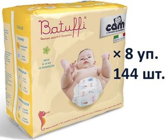 Подгузники CAM Pannolino Batuffi Maxi 4 8-18 кг (144 шт)