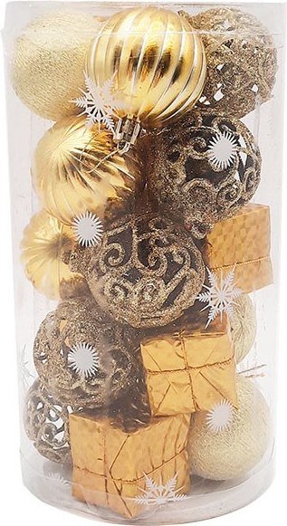 Елочная игрушка MonAmi Новогодний Микс GOLD23-6103 (20 шт)