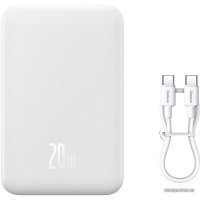 Внешний аккумулятор Baseus Magnetic Mini Wireless Fast Charge Power Bank 20W 20000mAh (белый)
